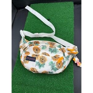 JanSport Fifth Ave Fanny‎ Pack Waist Bag White Floral Print Casual